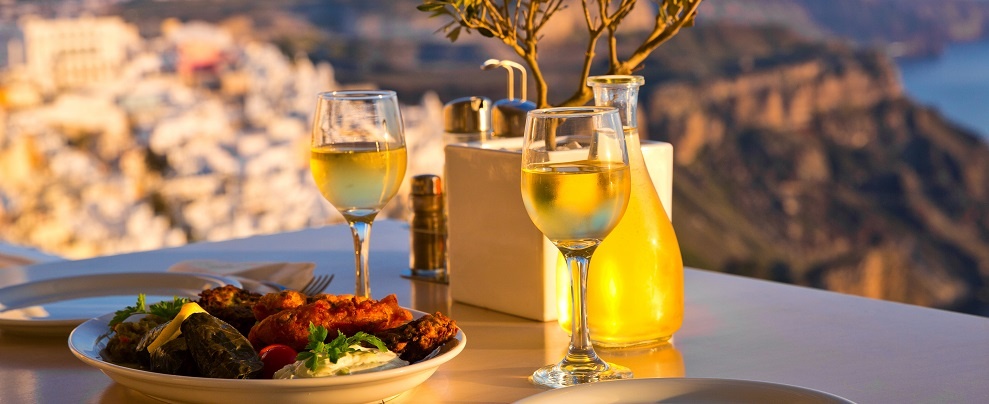 Dinner For Two On A Sunset Background