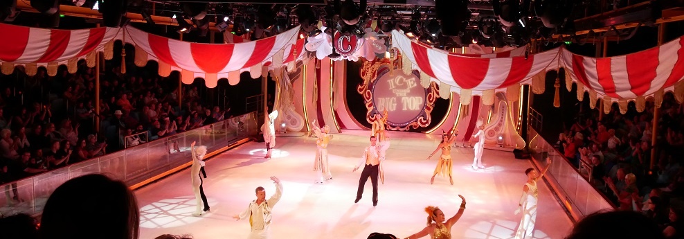 Under The Big Top Ice Skating Show Entertainment Thrills Royal Caribbean Mariner Of The Seas