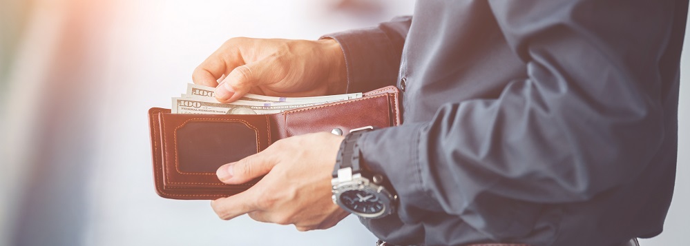 Man Hands Holding Wallet,empty Wallet