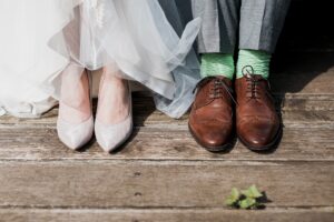 Bride Groom Wedding Attire and Shoes