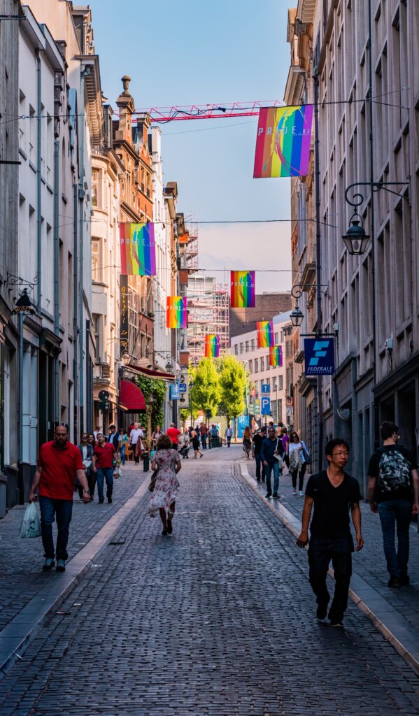 Pride Flags In Street