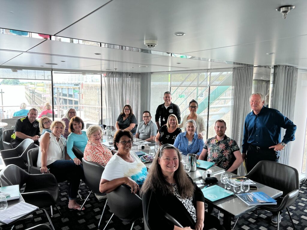 Advisory Board Members meeting while on a Scenic cruise