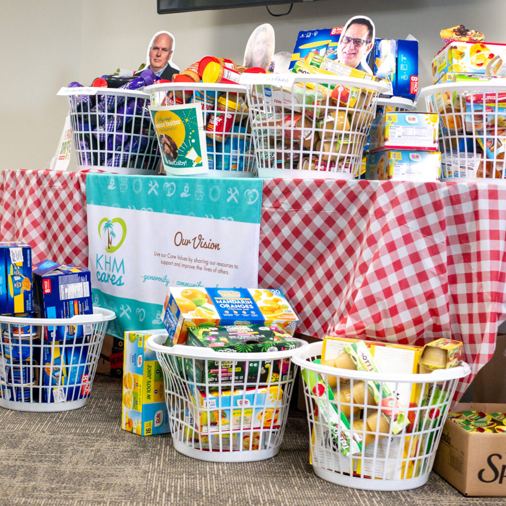 Donation table for our summer food drive - giving back to FMC