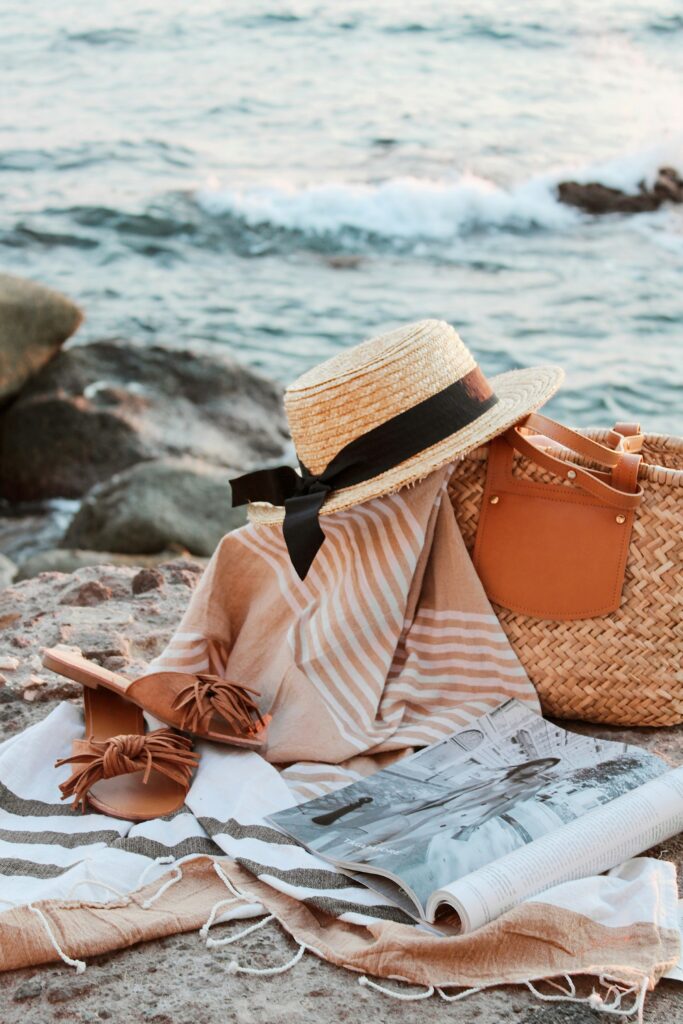 Travel Items On The Beach